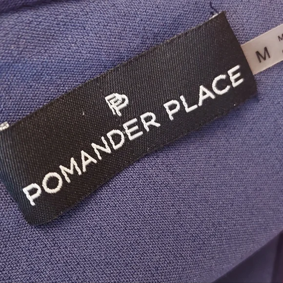 Tuckernuck Pomander Place Mason Navy Blue Red Ruffle Tie Blouse Size Medium - Picture 9 of 12